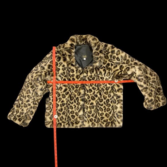 Vintage Faux Fur Animal Print Short Length Coat UK Size 16 - Picture 4 of 15